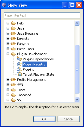 Select Plug-in Registry View